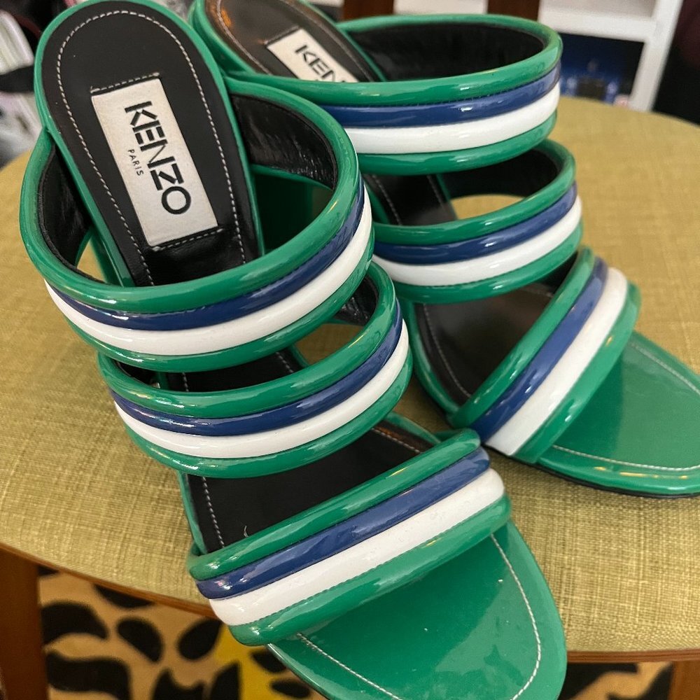 KENZO WOMEN'S ANA HEELED MULE SANDALS - GRASS GREEN sz 40 us 9 womens - Picture 3 of 8